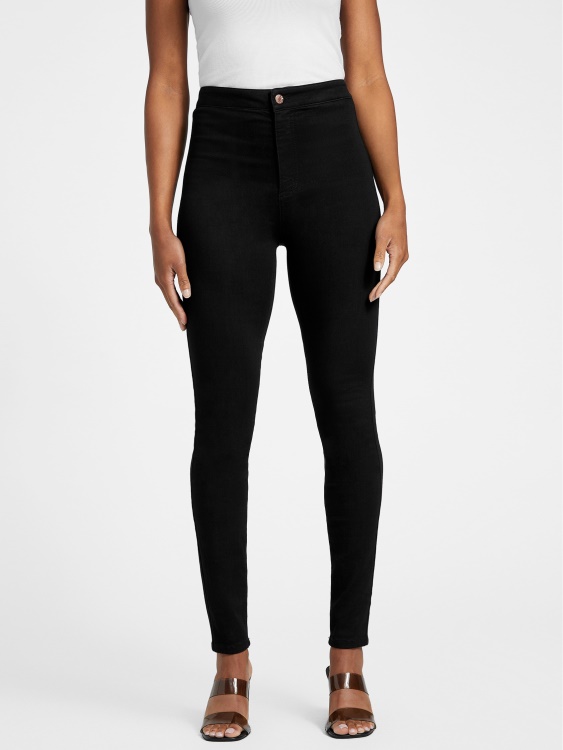 Guess Black Wash Eco Nova ултра високи извити тесни дънки