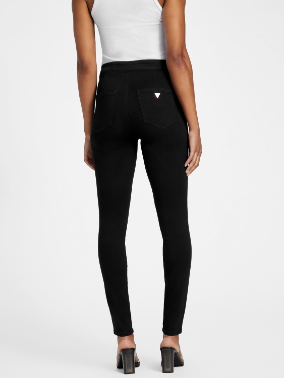Guess Black Wash Eco Nova ултра високи извити тесни дънки
