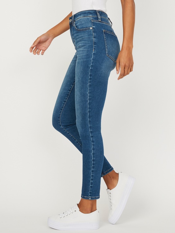 тесни дънки с висока талия Guess средно изпирани