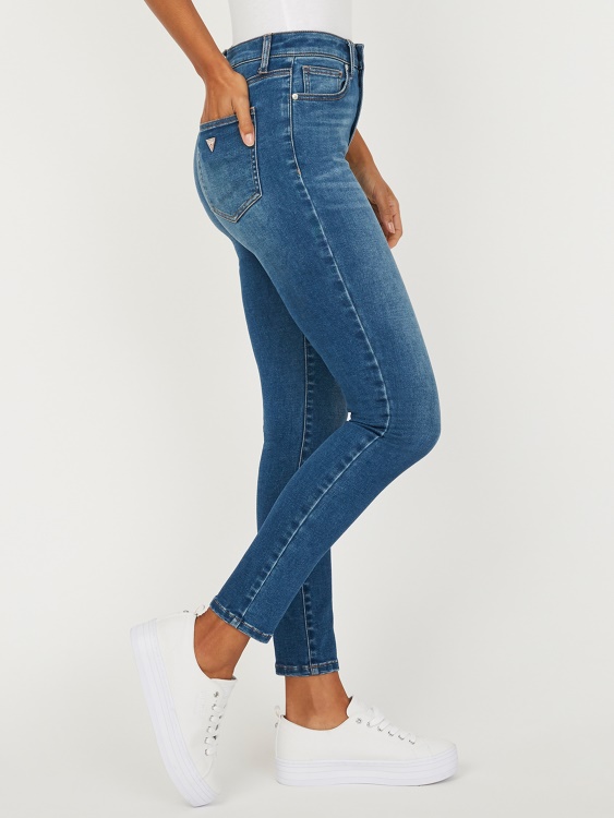 тесни дънки с висока талия Guess средно изпирани