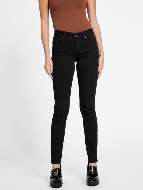 черни изпрани тесни дънки Guess Eco Sienna
