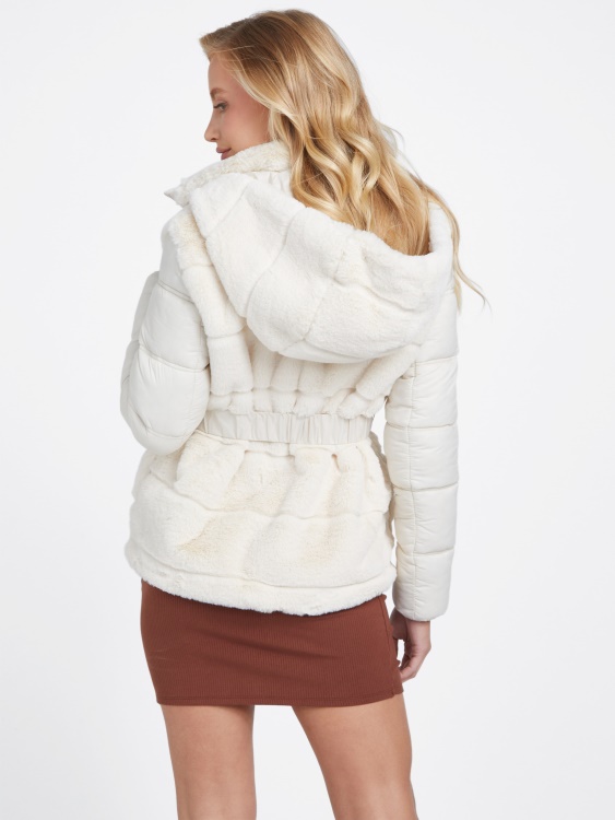 ванилов руж Guess Mailene яке от изкуствена кожа