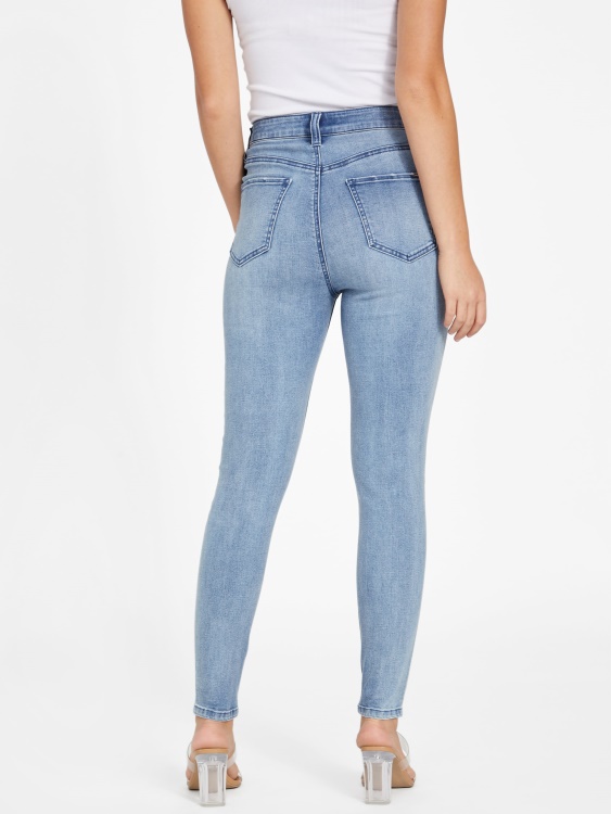 тесни дънки Pianna с кристална тапицерия Guess Light Wash