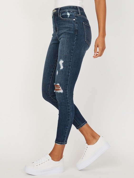 тъмно унищожи пране 30 Inse Eco Simmone тесни дънки с висока талия Guess