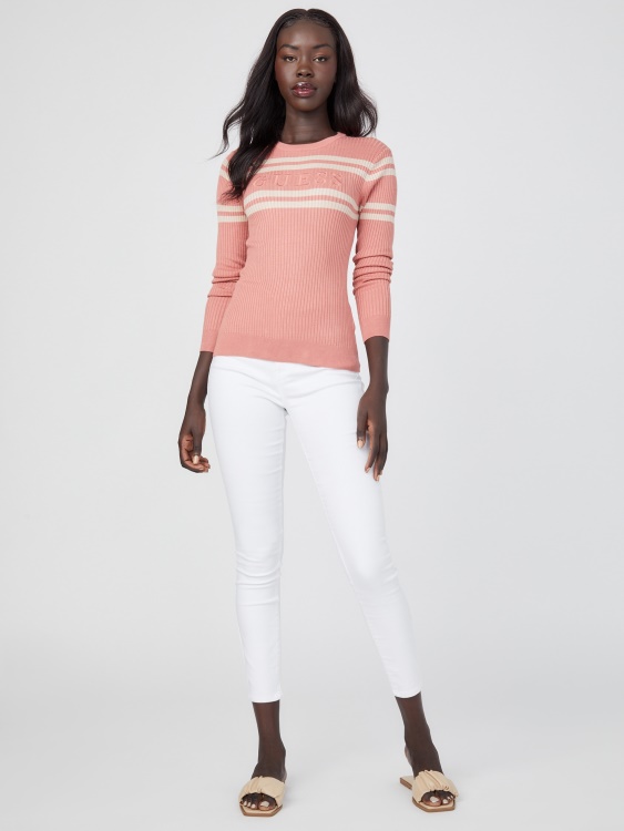 пуловер с лого на Венеция червен глен Guess