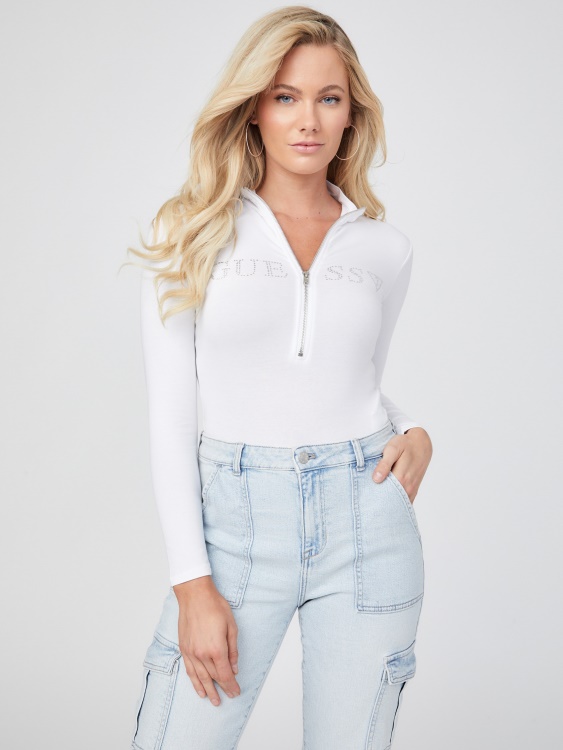 чисто бяло боди Guess Eco Elvia Logo