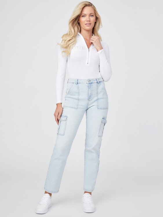 чисто бяло боди Guess Eco Elvia Logo