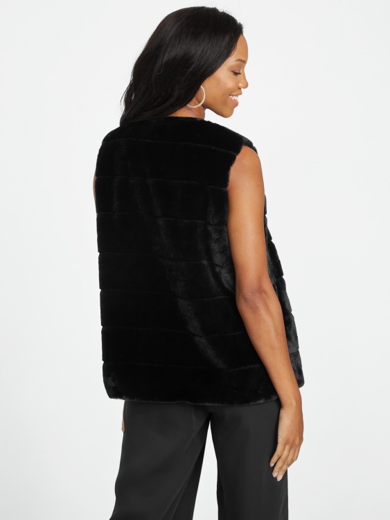 жилетка от изкуствена кожа Coretta Guess Jet Black