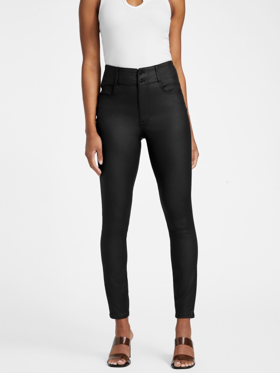 тесни дънки с корсет с черно покритие Guess Salma