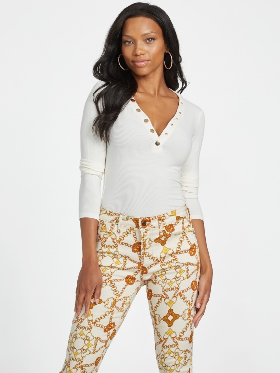 Guess Eco Delia Top гълъбово бяло