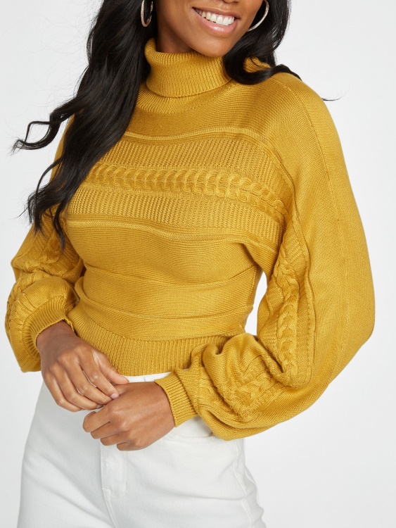 слънчева сянка Zayla плетена водолазка пуловер Guess