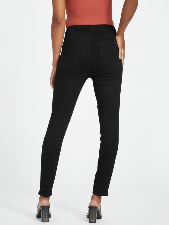 черни тесни дънки с кристална тапицерия Guess
