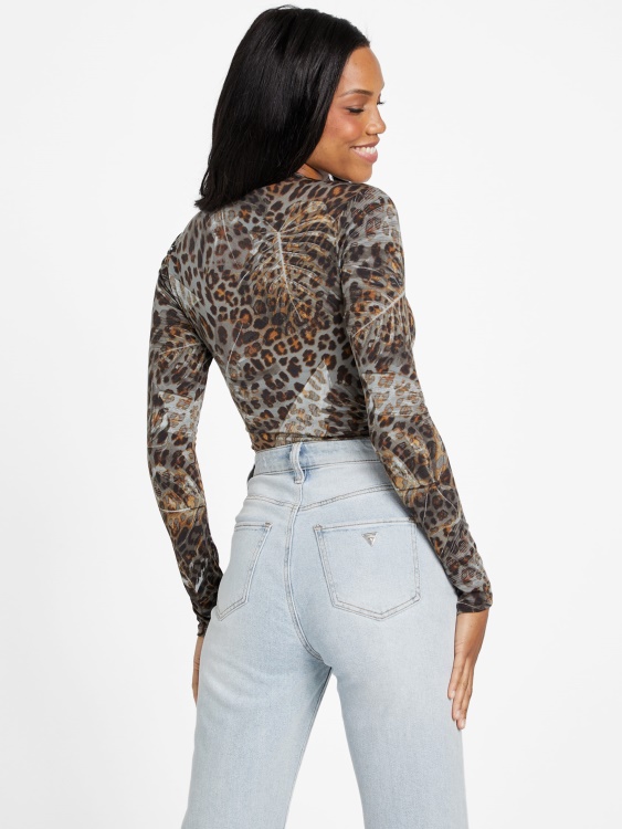 Lannah боди Guess леопард жакард мулти