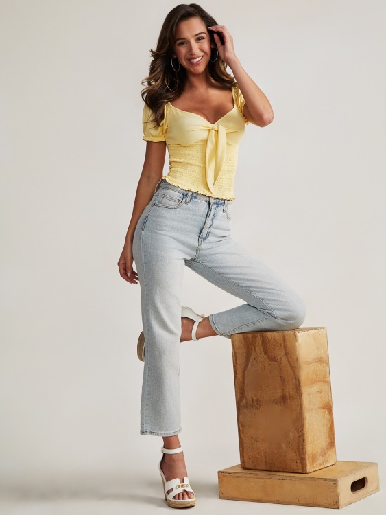 Eco Jolene прави дънки с ултра висока талия леки прани Guess