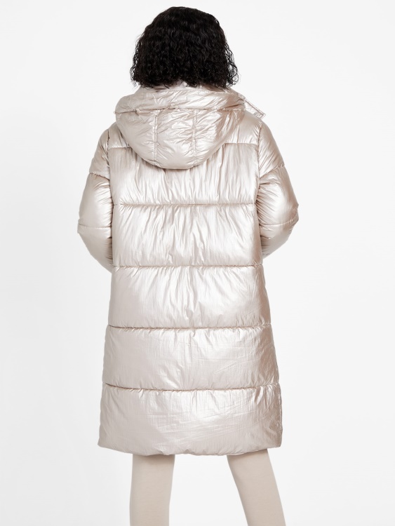 Анджела дълго пухено яке кадифе тауп Guess
