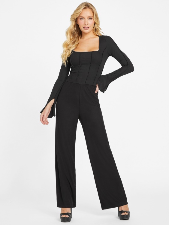 Valene Palazzo панталони джет черен Guess