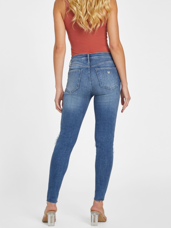 средно унищожени дънки Guess Eco Zuley унищожени със средна талия