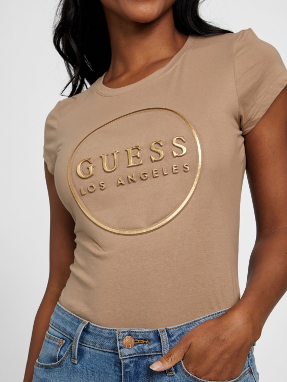 тениска с лого на Guess Wet Sand Gigi