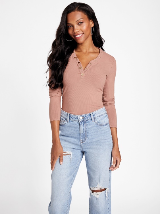 Guess Eco Delia Top печен кестен