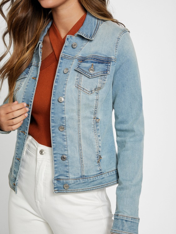 светло изпрано дънково яке Guess Alisana