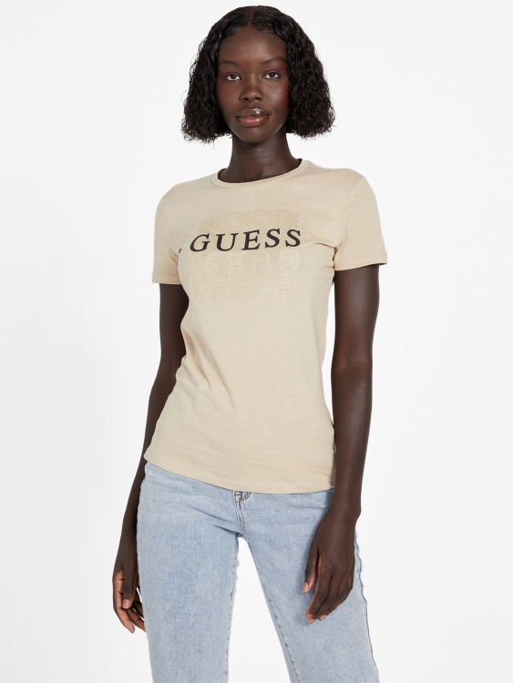 тениска с пясъчен тен Guess Eco Dreda