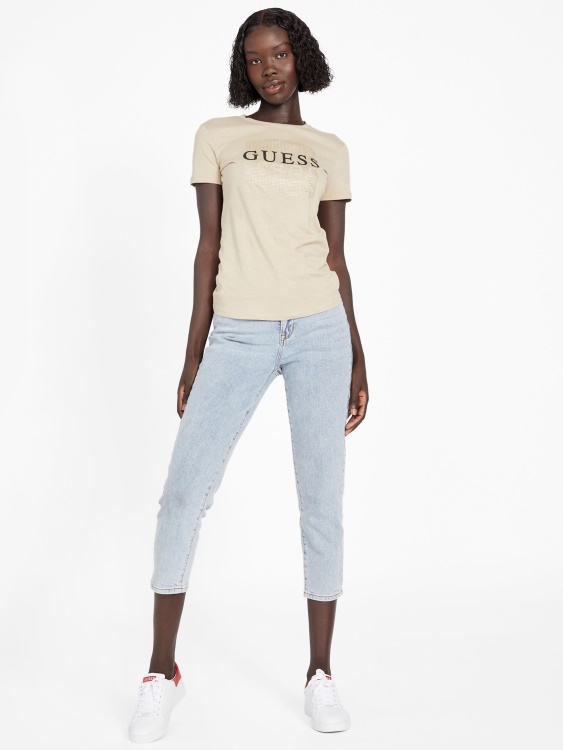 тениска с пясъчен тен Guess Eco Dreda
