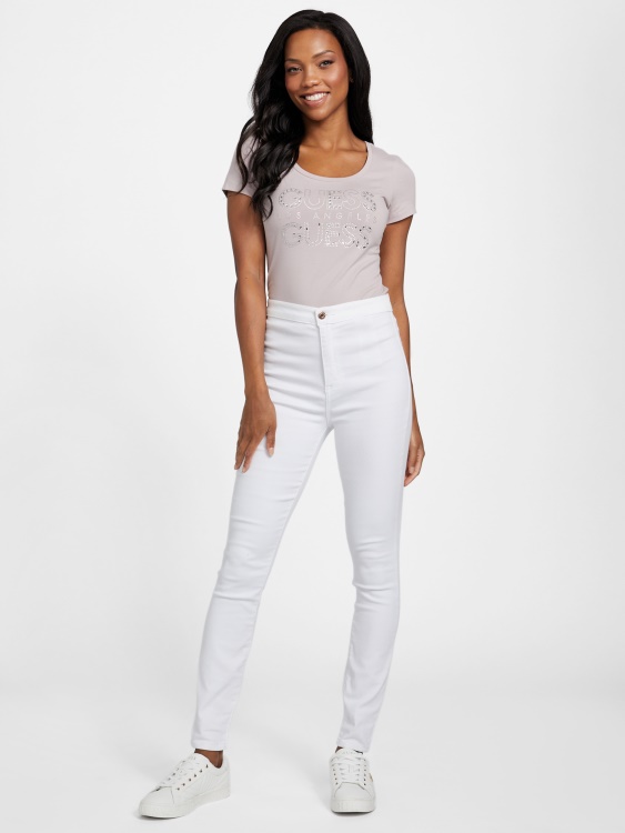Eco Kambrie тениска с лого на кристали Guess Day Dust