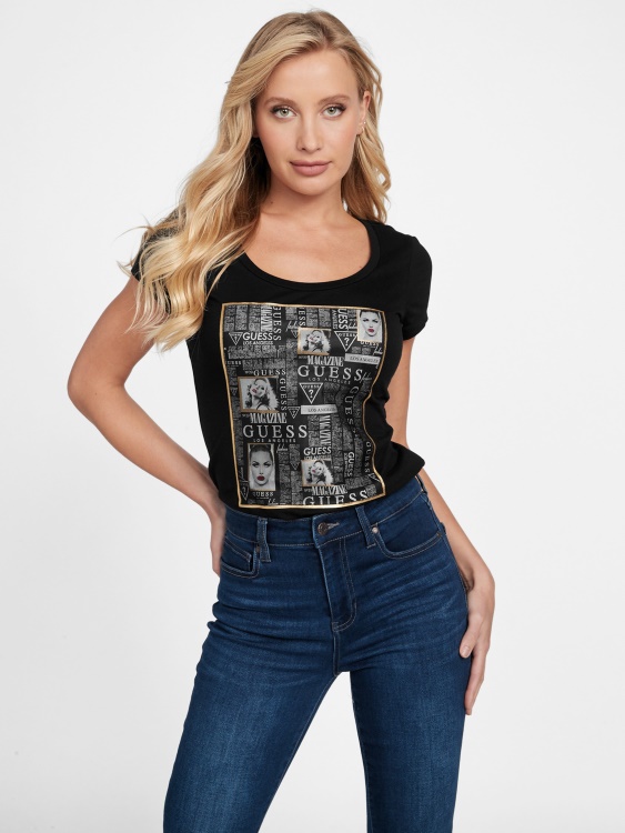 Eco Sia Mesh тениска Guess Jet Black
