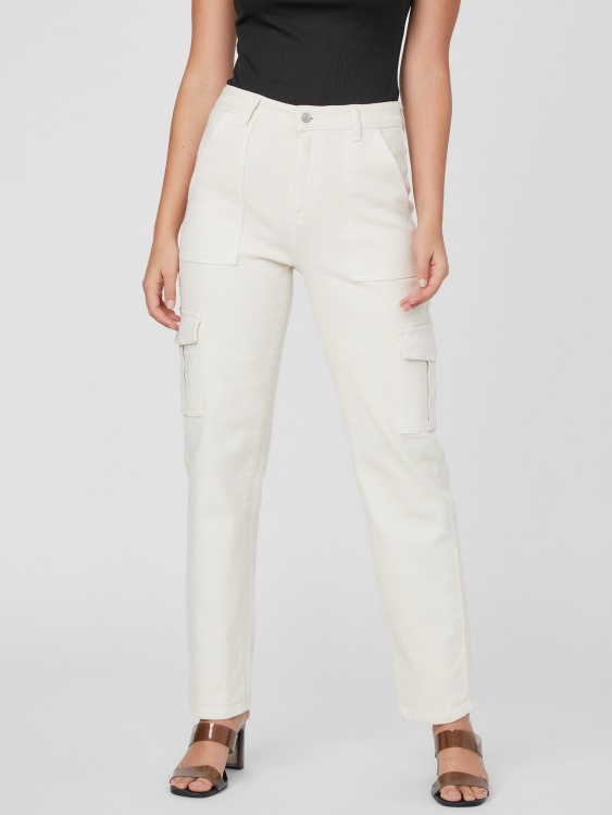 карго дънки с висока талия Hayden Guess Mountain White