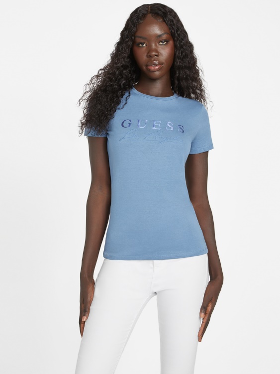 Rigel Blue Eco Sallie Logo Tee Guess