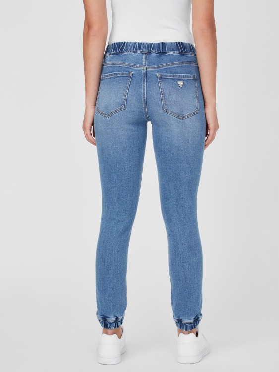Пейсли дънкови панталони със средна талия Guess средно унищожени