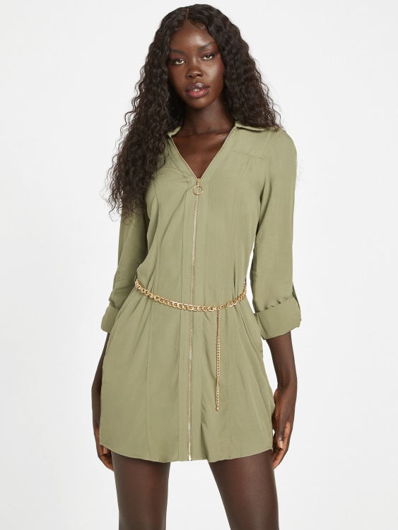 рокля с риза Abelina Challis Isle Wash 32'' Guess
