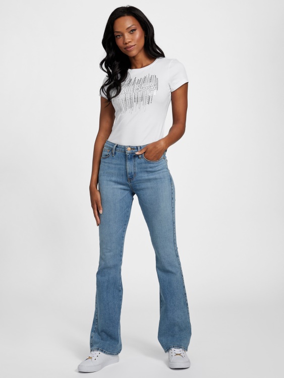 чисто бяла тениска Guess Frances
