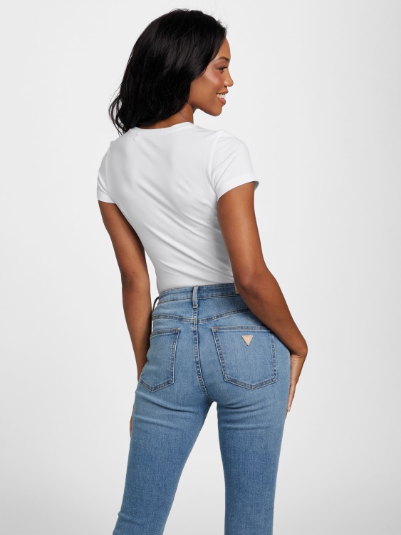 чисто бяла тениска Guess Frances