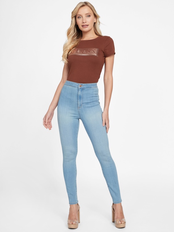 тениска със стоманени пайети и кристали Hickory Manor Guess