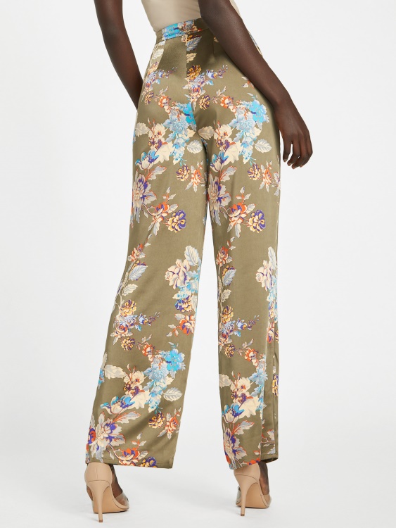 сатенени панталони с широки крачоли Guess Infused Lux Print Gia