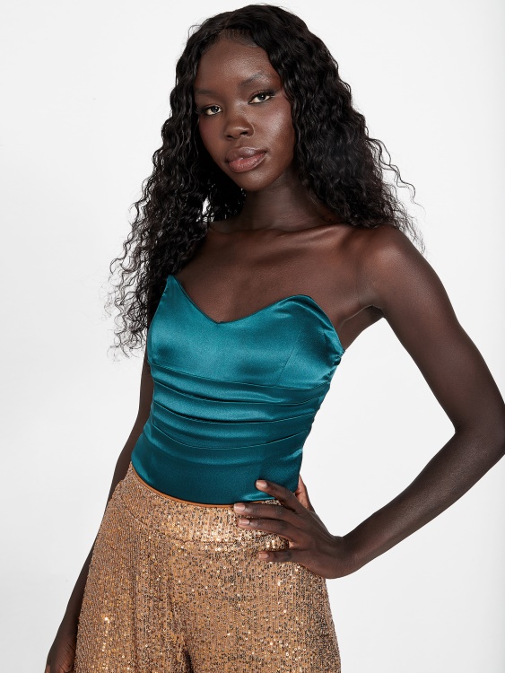 Madelina плисирано боди Guess Regal Teal