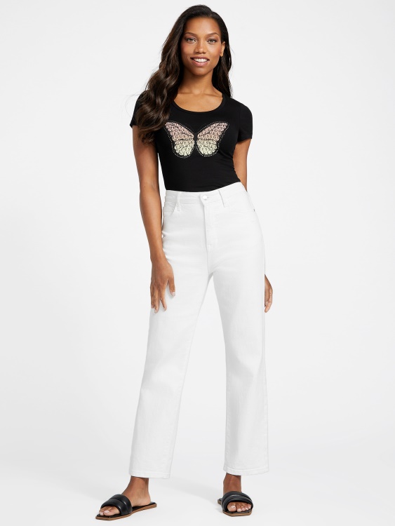 Butters логографична тениска Guess джет черно