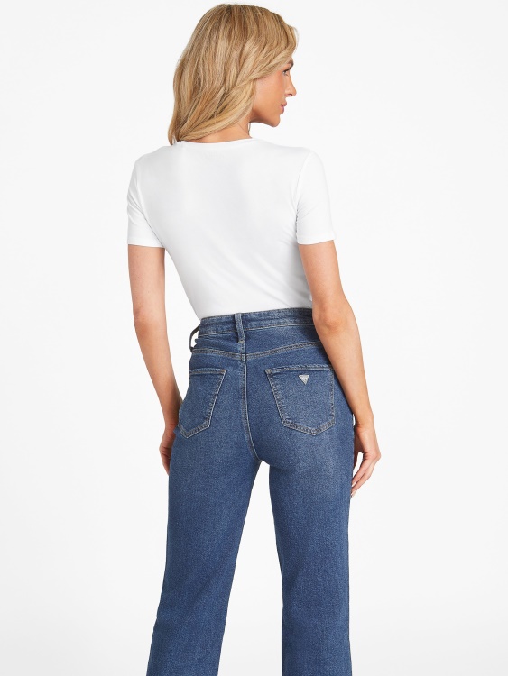 Lizza бродирано лого Tee Guess чисто бяло