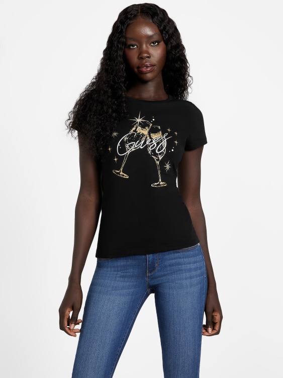 Guess Saluti Tee Jet Black