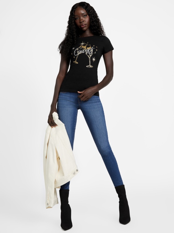 Guess Saluti Tee Jet Black