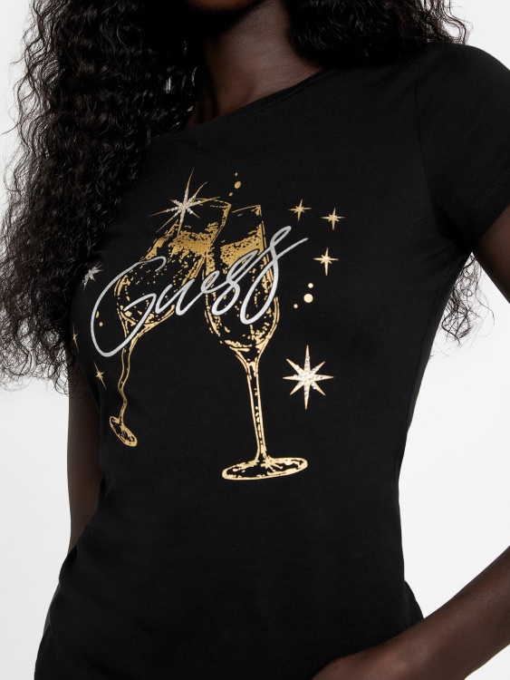Guess Saluti Tee Jet Black