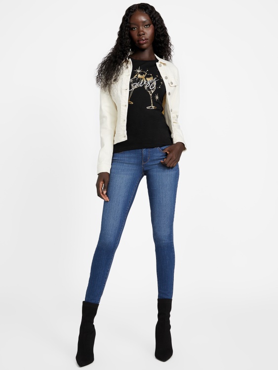 Guess Saluti Tee Jet Black