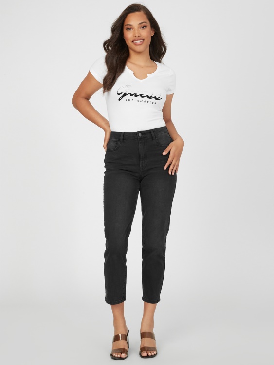 тениска с лого на Guess чисто бял анасон