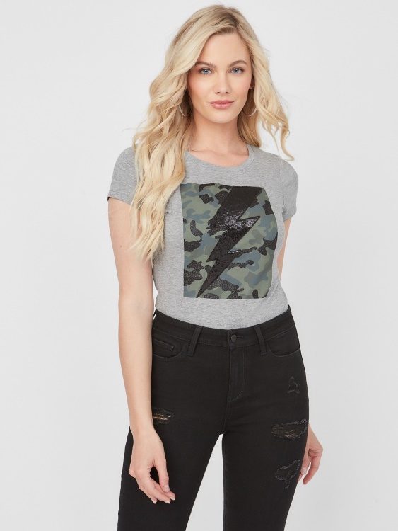 средна тениска Charcoal Heather Guess Eco Rene