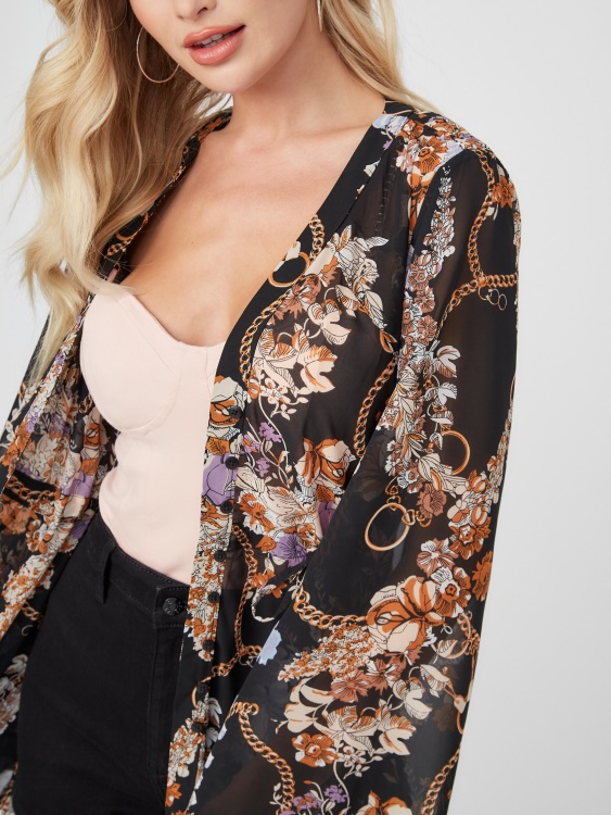 Guess щампа с верижка Tauryn макси прах