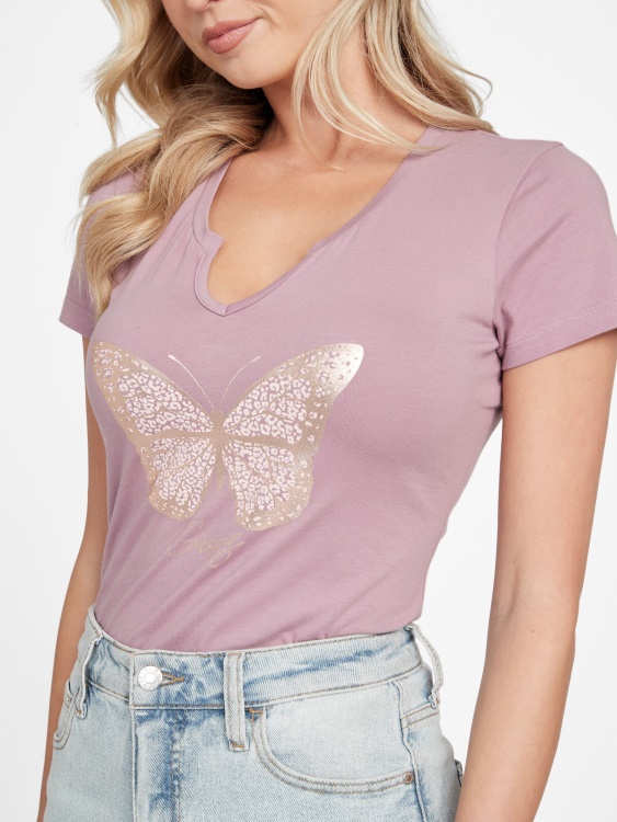 Vanda Orchid Eco Cera тениска с пеперуда Guess
