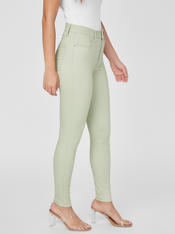 тесни дънки с висока талия Dried Sage Simone Guess