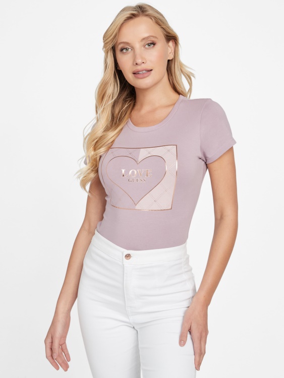 Guess Eco Lourdes тениска с лого Vanda Orchid