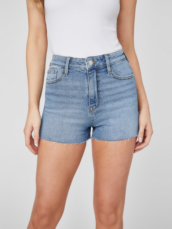 светли прани къси панталони с висока талия Eco Morgan Guess